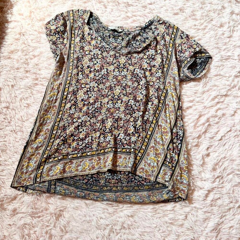 Lucky Brand Bohemian Lagenlook Indie Patchouli Hippie Earthy Granola Blouse‎
